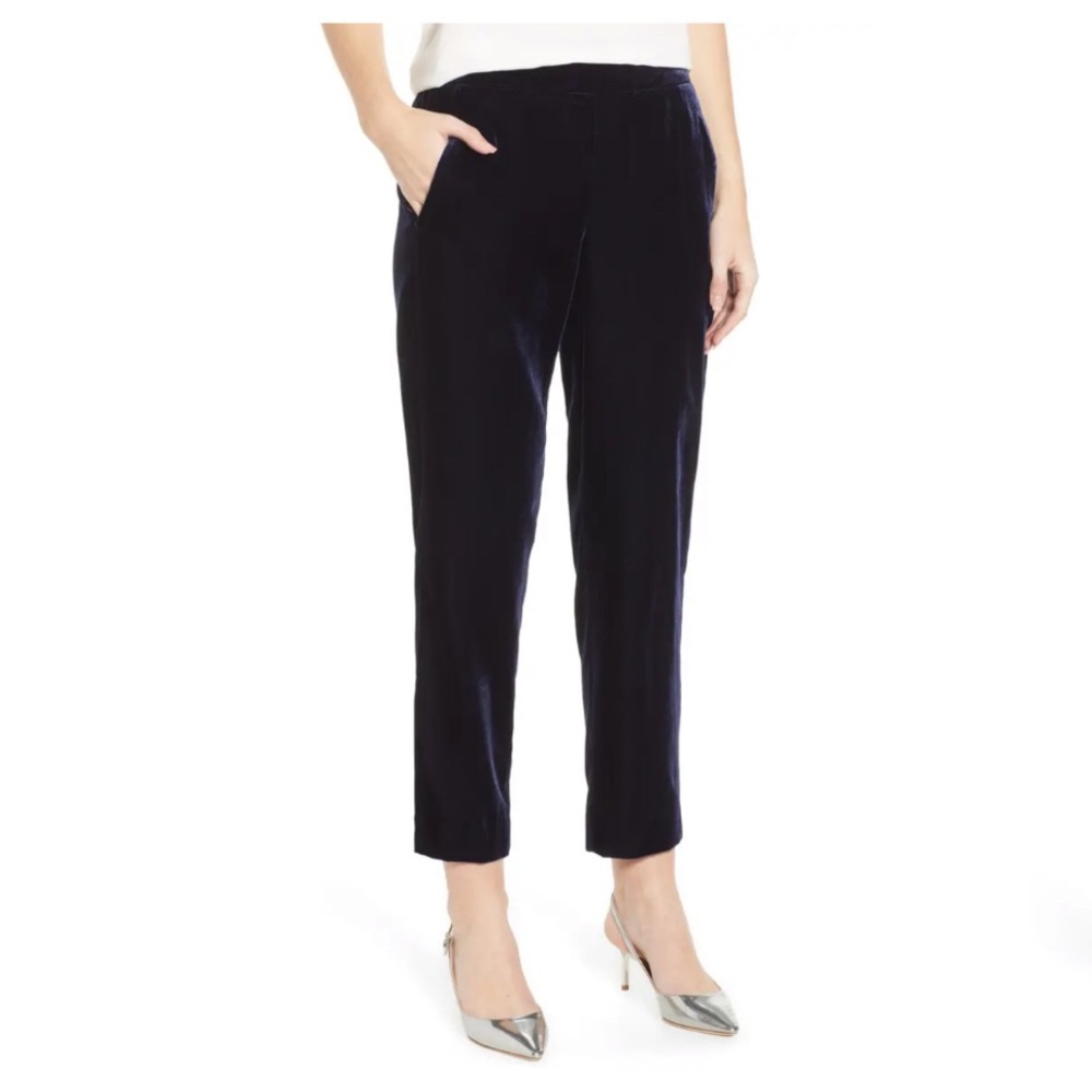 J. Crew Velvet Pull-On Easy Pants in Midnight